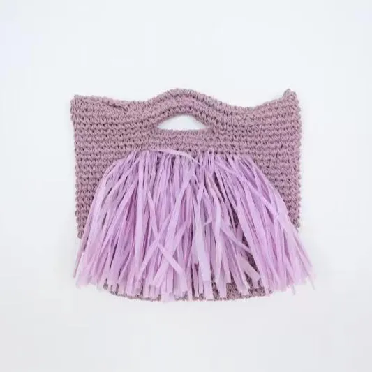 Sac de crochet en paille de papier fait à la main écologique de haute qualité et à bas prix à vendre