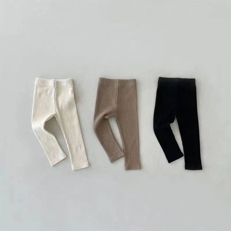 Autumn Fall Baby Jogger Pants Infant Wear Baby Clothes Solid Soft Elastic Baby Rib Leggings