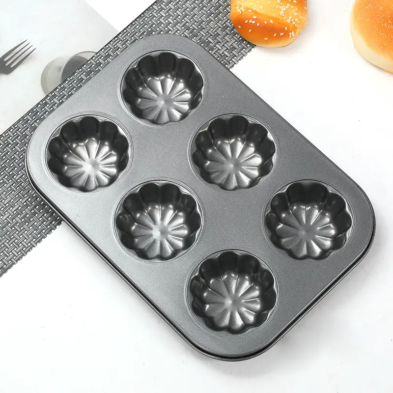 Mesin cuci piring cetakan kue bulat hitam persegi panjang panci panggang anti lengket Microwave Bakeware karbon baja panci kue