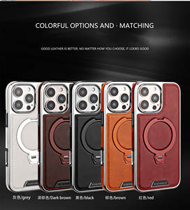 Étui de téléphone <span class=keywords><strong>en</strong></span> <span class=keywords><strong>cuir</strong></span> magnétique d'affaires <span class=keywords><strong>pour</strong></span> <span class=keywords><strong>iPhone</strong></span> 17 Air 16 <span class=keywords><strong>Pro</strong></span> <span class=keywords><strong>Max</strong></span> 15 Plus 14 13 <span class=keywords><strong>12</strong></span> 11 360 ° Rotation anneau support antichoc couverture - Product Image 2