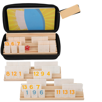 Jeu de Rummy Doreimi non transparent, 8 joueurs, 162 tuiles, 6 supports en bois, boîte en carton, écologique, double rangement, voyage