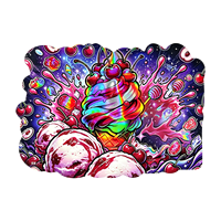 Sacs Mylar Exotiques Personnalisés Imprimés Découpés sur Mesure Holographiques Anti-Odeur Forme Irrégulière Spéciale pour Bonbons, Herbes et Fleurs 3.5g Emballage Comestible
