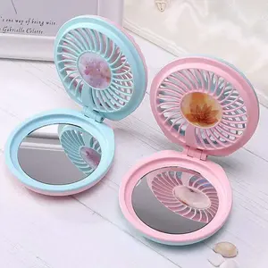 Offre Spéciale Mini ventilateur personnel rechargeable portatif de miroir de maquillage de ventilateur d'USB avec le miroir