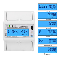 Medidor de Energía Monofásico con Pantalla LCD 5(80)A 230V AC DDS6619-015 Modbus RTU, Medidor de Potencia con Pantalla Retroiluminada para Riel DIN