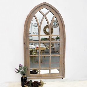 <span class=keywords><strong>Espejo</strong></span> de Pared Arqueado de Madera Decorativo Vintage Luckywind, <span class=keywords><strong>Espejo</strong></span> de Pared Grande con Marco de Madera para Colgar en el Piso Estilo Granja - Product Image 2