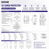 Parafoudre solaire photovoltaïque 2P 20KA 40KA DC 500V T2 – Dispositif de protection contre les surtensions et la foudre