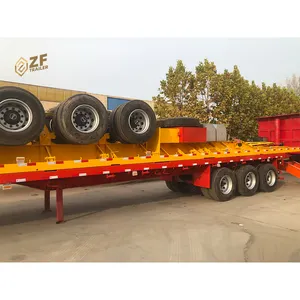 3 Eixo 40Ft 53Ft Flatbed Container Semi Reboque Preço Flatbed Reboque Equipamentos Para Venda Quênia