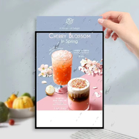 Boîte à lumière LED ultra-mince A1 A2 A3 A4, affichage suspendu pour publicité intérieure, vitrine, menu, affiche, certifiée CE RoHS