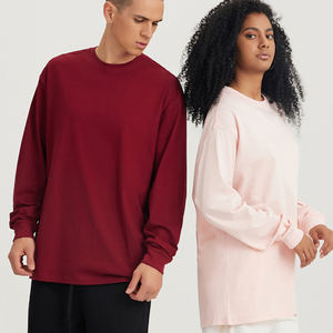 Offre Spéciale logo personnalisé couleur unie Style de base mode extérieur Streetwear Style américain manches longues - Product Image 1