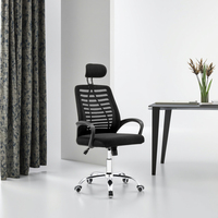 Avec appui-tête-Durable fer plastique nylon matériel pleine maille tissu pivotant chaise de direction moderne ergonomique chaise de bureau