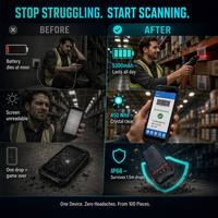 PDA Industriel Robuste Android 13 avec Lecteur de Codes-Barres 1D 2D QR, Terminal Portable avec NFC Sans Fil 4G pour Entrepôt