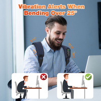 Masseur d'épaule vibrant chauffant électrique intelligent correcteur de posture de ceinture de soutien dorsal avec rappel de vibration