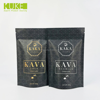 Sac alimentaire personnalisé en mylar Pochette debout en plastique Sacs de kava refermables à fermeture éclair
