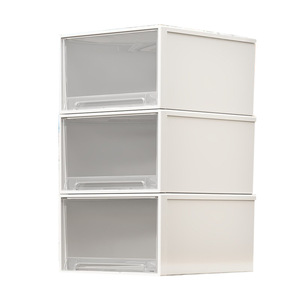 Clothing Organizer Drawer Style Transparent Plastic Storage Box Rectangle Covered Wardrobe Household Use - Product Image 5