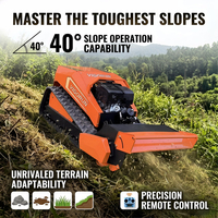 Vigorun Industrial 420cc 4 tiempos 9000W Desbrozadora de orugas de goma inalámbrica agrícola robótica autopropulsada a gasolina