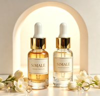 Flacon compte-gouttes de luxe en verre transparent à base épaisse, flacon vide personnalisable, réutilisable pour sérum, huile essentielle, mascara