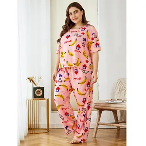 All'ingrosso taglie forti pigiami <span class=keywords><strong>lunghi</strong></span> a <span class=keywords><strong>maniche</strong></span> <span class=keywords><strong>corte</strong></span> - Product Image 1