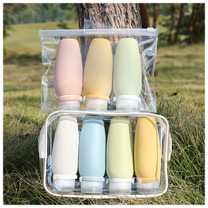 Ensemble de cadeaux promotionnels, flacon de shampooing portable vide de 3 oz (90 ml), flacon cosmétique en silicone pour voyage, ensemble de flacons de voyage - Product Image 1