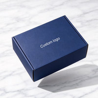 Boîte d'expédition portable haut de gamme en kraft avec logo personnalisé, bande adhésive pelable et scellable, emballage cadeau bicolore avec gaufrage