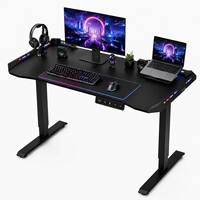 Bureau de jeu motorisé moderne OEM avec préréglages de mémoire, cadre métallique stable, poste de travail réglable écologique pour gamer
