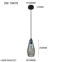 Lustre en verre simple, moderne, créatif, style industriel, pour salon, café, bar, comptoir, luminaire suspendu