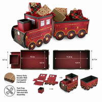 Grands supports cadeaux 3D en forme de train festifs de 74 cm, boîte cadeau robuste en carton pour vitrine de magasin, décoration de Noël