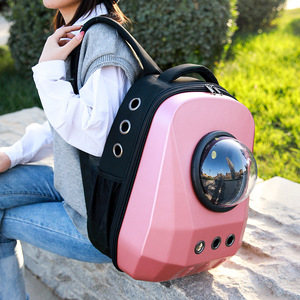 Cat Space Capsule <b>Backpack</b> Frosted White Pc1680 Transparent Window Large Capacity <b>Pet</b> <b>Carrier</b> Travel Bag - Product Image 2