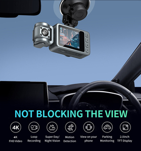 Kamera dasbor <span class=keywords><strong>3</strong></span> kamera <span class=keywords><strong>2</strong></span> inci, <span class=keywords><strong>3</strong></span> kamera 4k WiFi GPS kendaraan perekam kotak hitam untuk taksi mobil DVR Monitor parkir HDR lensa privasi - Product Image 2