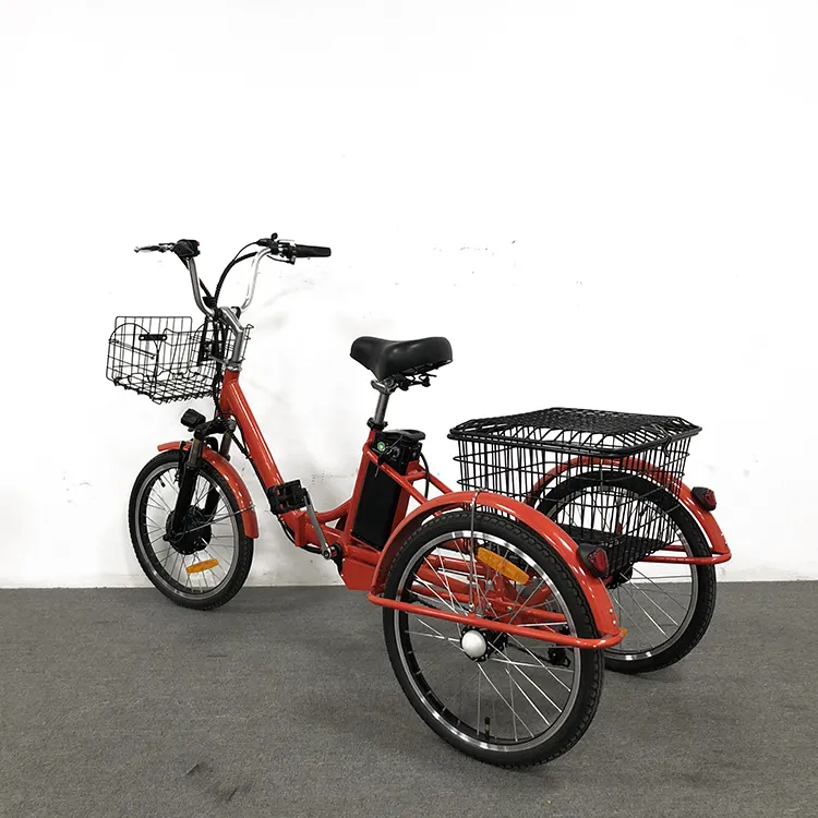 2022 electric trike with front hub motor Ebike display front v disc rear disc brake LED Display shifter tricycle three wheel