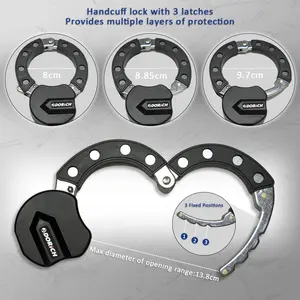 High Security Anti Theft Motorcycle Single Handcuff Chain Lock With 12 X 100 Cable Heavy Duty E-scooter Handcuff Lock With Keys