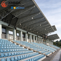 Tribun Stadion Struktur Baja Tahan Beban Berat, Bangunan Prefab Logam untuk Tempat Kompetisi Bisbol dan Multi Olahraga