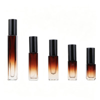 Botol Parfum Isi Ulang Kaca Gradasi Persegi 3ml 5ml 8ml 10ml 15ml dengan Pompa Semprot, Kemasan Kotak Praktis, Grosir