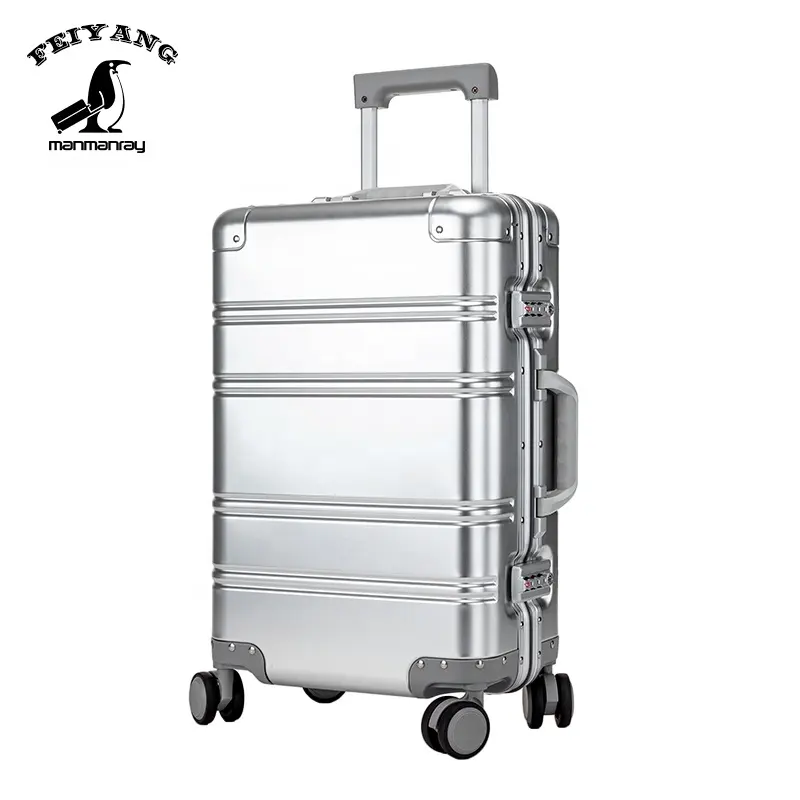 Meilleures ventes 100% valise entièrement en aluminium 4 roues à 360 degrés bagages sacs de voyage