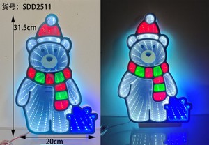 Specchio Infinito con Pupazzo di Neve Natalizio e Babbo Natale, Segnale di <span class=keywords><strong>Stop</strong></span>, Cubo Infinito per Luci a Tunnel - Product Image 2