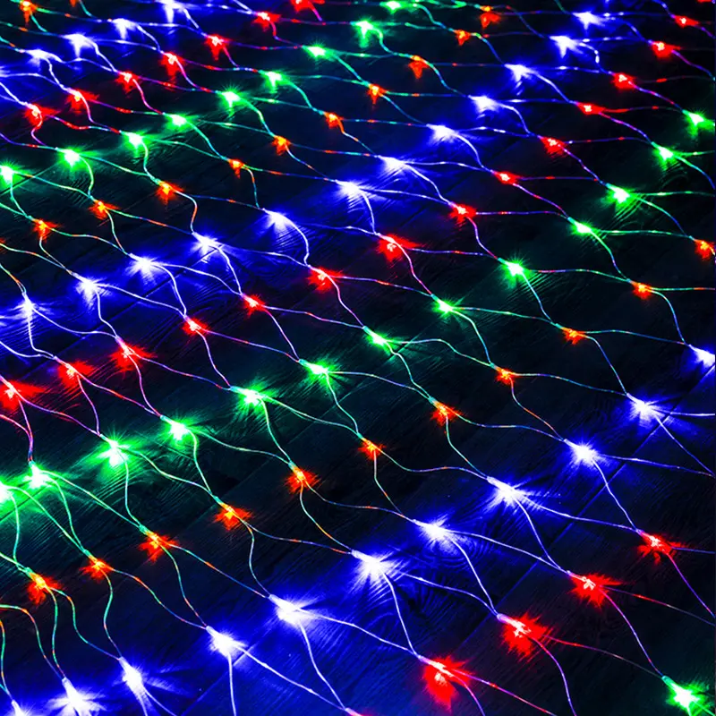 NEW Christmas Decorations 1.5 M Christmas Lights Warm String Lights 96 LED Net Lights with 8 Function Controller