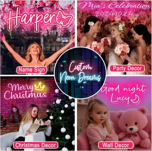 Customizable Pink <b>LED</b> Neon <b>Lights</b> Personalized <b>Name</b> Wall Decor Bedroom Wedding Proposal Party Backdrop Kids Room 1-Year Warranty - Product Image 6