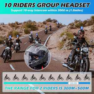 Casque de moto BT-S5 étanche IP67 pour 10 utilisateurs, portée 300/3000M, réduction de bruit CVC/DSP, batterie 1000mAh - Product Image 4