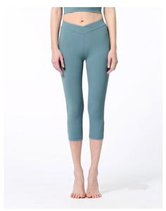De cintura alta transpirable Yoga Leggings Workput deporte Color sólido de secado rápido elástico Capris - Product Image 4