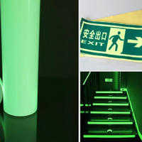 Film autocollant vert clair PET PVC adhésif photoluminescent lueur sombre 1.24x45.7m rouleau 20 ans de garantie intérieure pour les murs