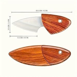 Cuchillo Plegable Mini con Mango de Madera para Uso Diario, Cuchilla Pequeña de Acero Inoxidable, Herramienta de Bolsillo EDC, Gadget Práctico para Tareas de Corte Rápido - Product Image 1