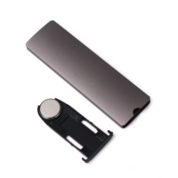 Télécommande universelle infrarouge grise avec base en métal aluminium, portée de 10 m, 13 boutons pour téléviseur, haut-parleur et projecteur