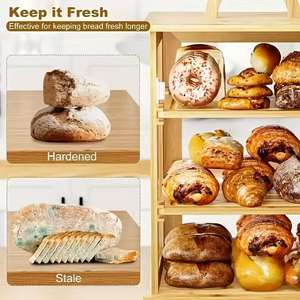 Caja de <span class=keywords><strong>Pan</strong></span> de Bambú de Diseño Europeo, Venta Caliente de Fábrica - Caja de Almacenamiento de <span class=keywords><strong>Pan</strong></span> de Bambú Duradera de Grado Alimenticio para Uso Doméstico - Product Image 4