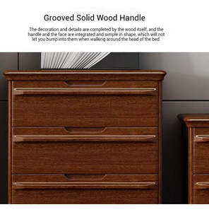 Modern Minimalist Solid <b>Wood</b> Eco-Friendly Chest of Drawers with Anti-Tip Design Storage Cabinet for Living Room and Bedroom - Product Image 6