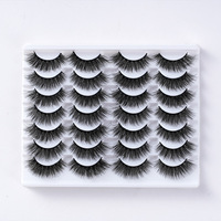 Cils préencollés à tige noire ultra-volumineux 3D double couche en fibres végétales de qualité supérieure, lot de 14 paires pour usage quotidien – Meilleures ventes