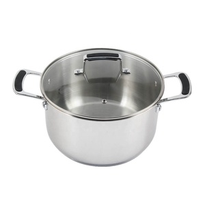 Grande capacité pour la soupe, le bouillon, le piment, la marmite de cuisson en acier inoxydable à trois plis avec poignée en silicone - Product Image 2