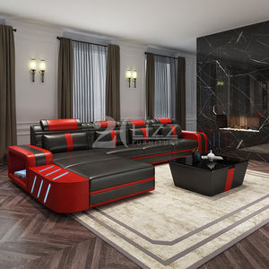 Di lusso Per Il Tempo Libero Chaise Salotto Mobili Led <span class=keywords><strong>Angolo</strong></span> A Forma di <span class=keywords><strong>L</strong></span> Divano In Pelle - Product Image 5