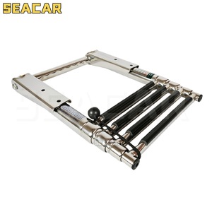 Seacar 4-Step Stainless Steel Boat Ladder With Handrails For <b>Yacht</b> Deck Access - Product Image 2