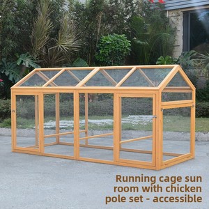 לול תרנגולות מלבני מעץ מלא, עמיד בפני גשם ושמש, לבית חיות חיצוני לחצרות, מרפסות וחוות - Product Image 3