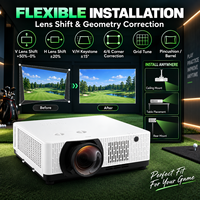 Projecteur laser 7500 lumens pour salle de simulateur de golf, solution de projection à courte focale WUXGA 3LCD