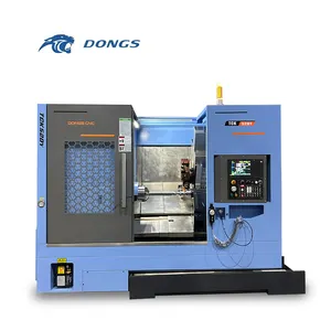 DONGS Fanuc CNC ควบคุมเตียงเอียงผู้ผลิตเครื่องกลึง CNC โลหะเครื่องกลึง CNC เครื่องป้อนบาร์ราคา